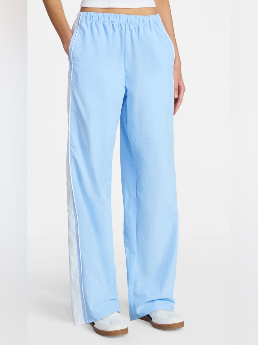 Nwt No Boundaries Wide Leg Sky Blue Elastic Waist Stripes Track Pants